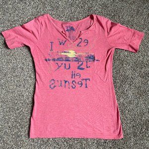 Womens GAP Vintage Henley, Size M, Coral